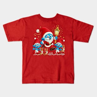 Christmas Santa with Lamp Kids T-Shirt